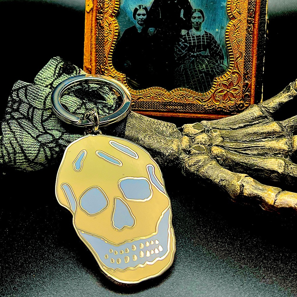 Authentic Alexander McQueen Enamel Skull Keyring